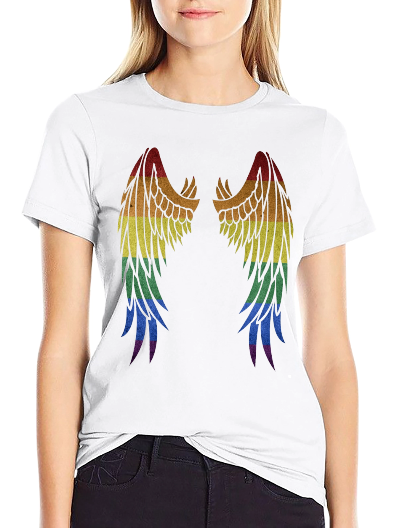 Rainbow Wings Graphic T-Shirt