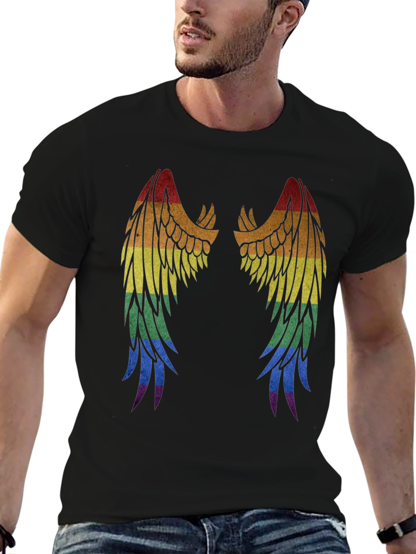 Rainbow Wings Graphic T-Shirt
