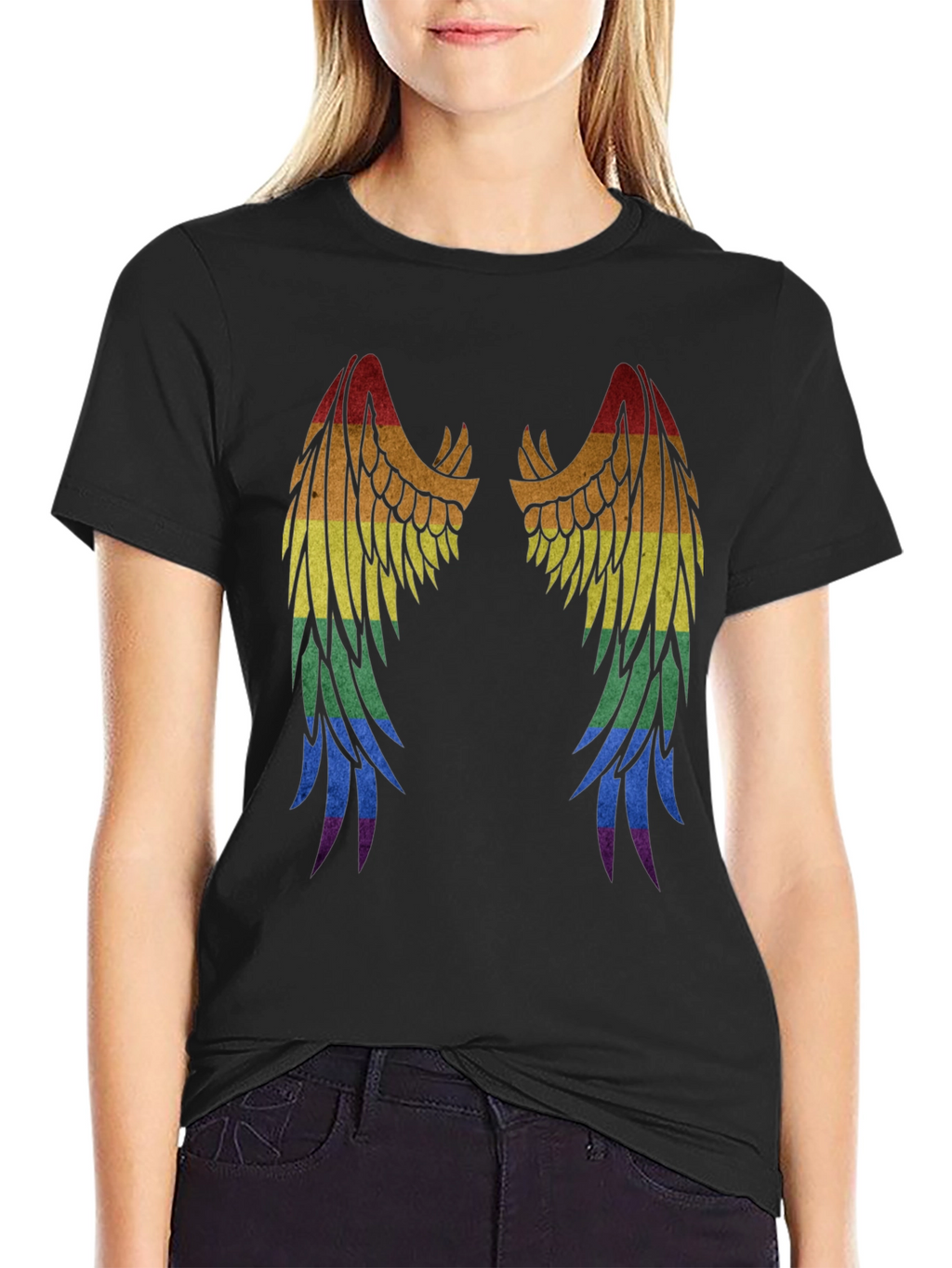 Rainbow Wings Graphic T-Shirt