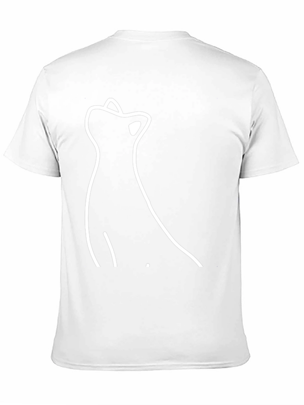 Minimalist Cat Silhouette Black T-Shirt