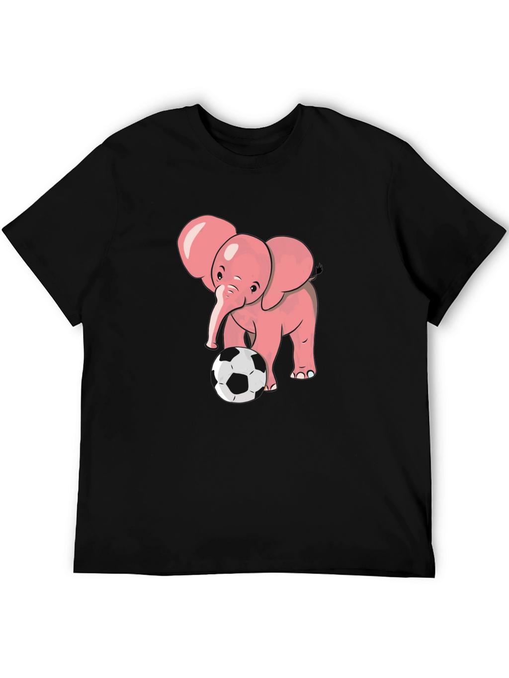 Cute Elephant Soccer T-Shirt - Black