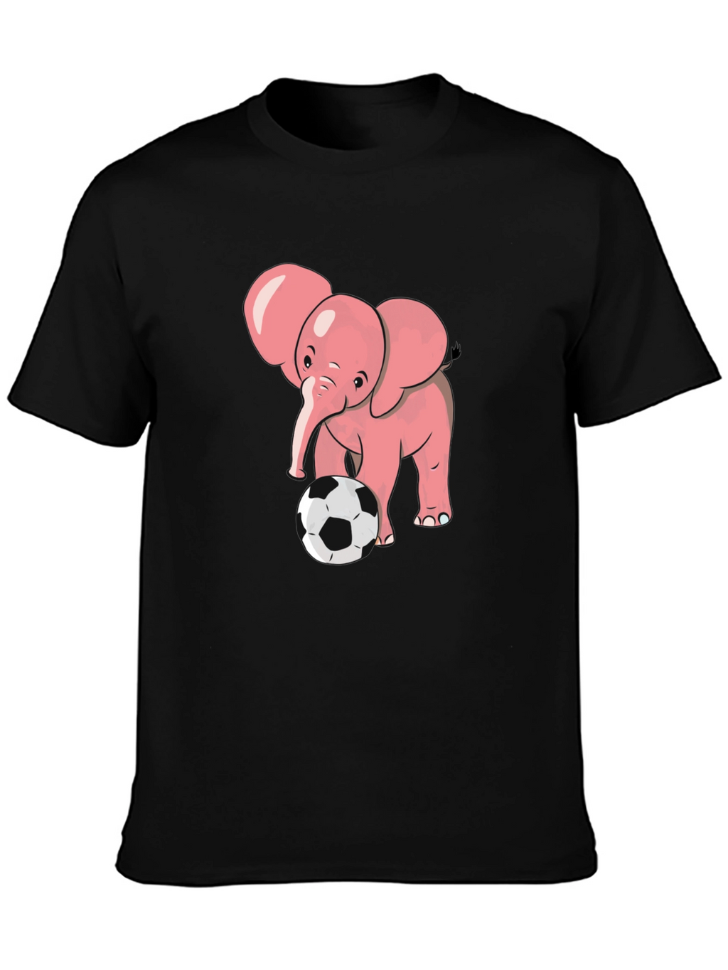 Cute Elephant Soccer T-Shirt - Black