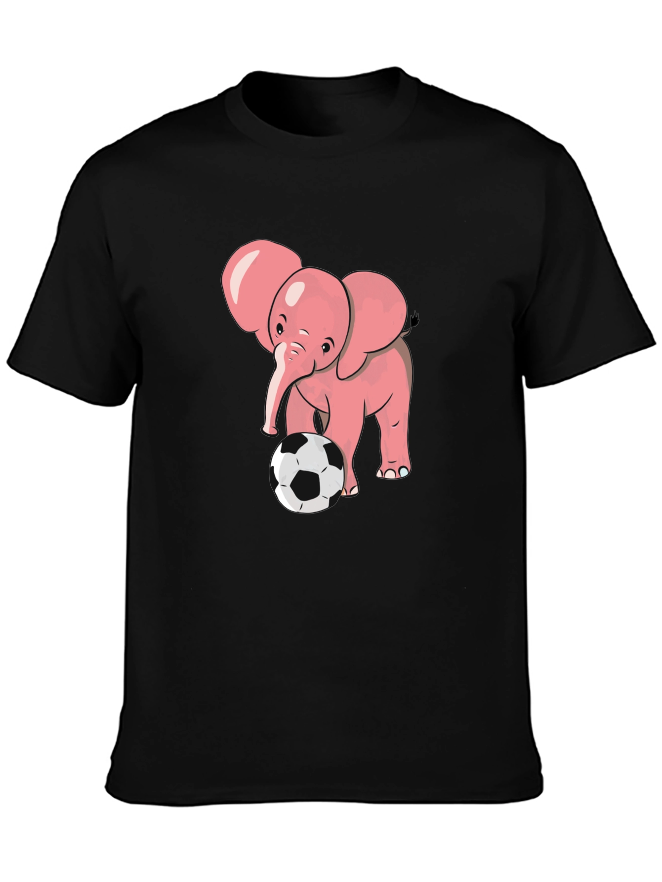 Cute Elephant Soccer T-Shirt - Black
