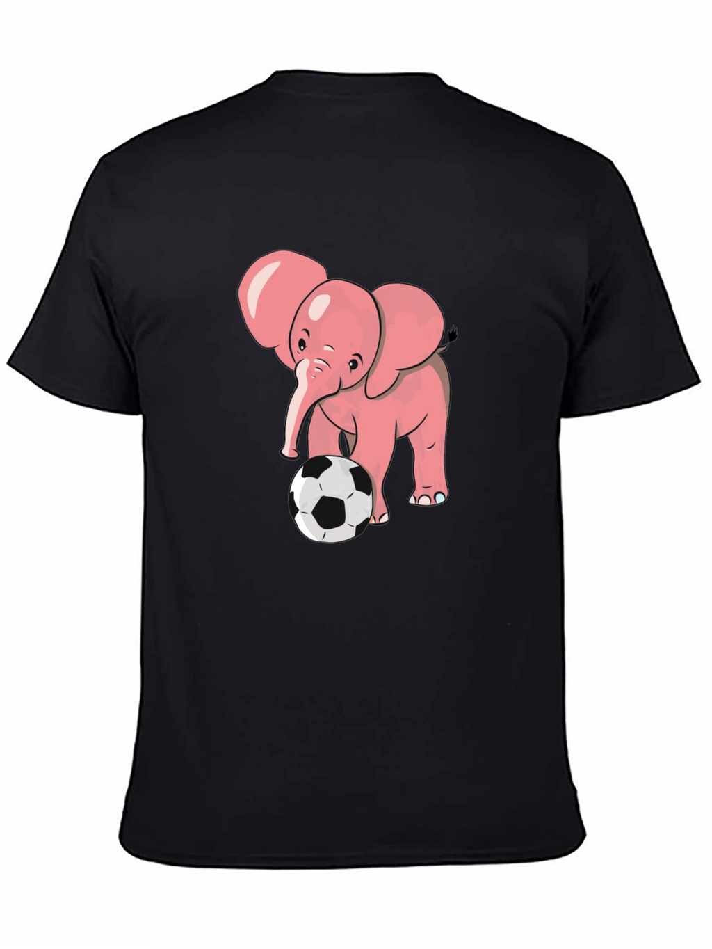 Cute Elephant Soccer T-Shirt - Black