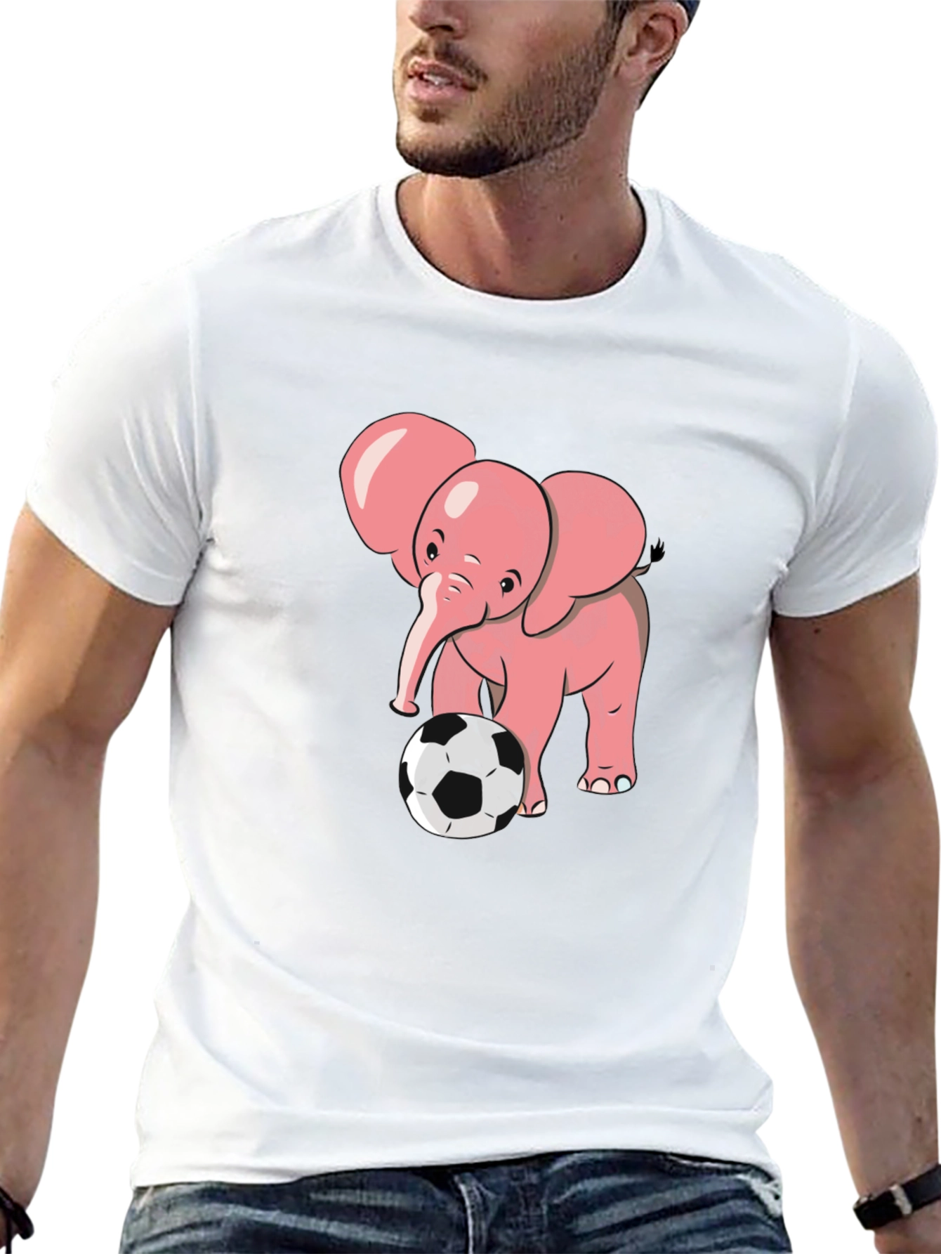 Cute Elephant Soccer T-Shirt - Black