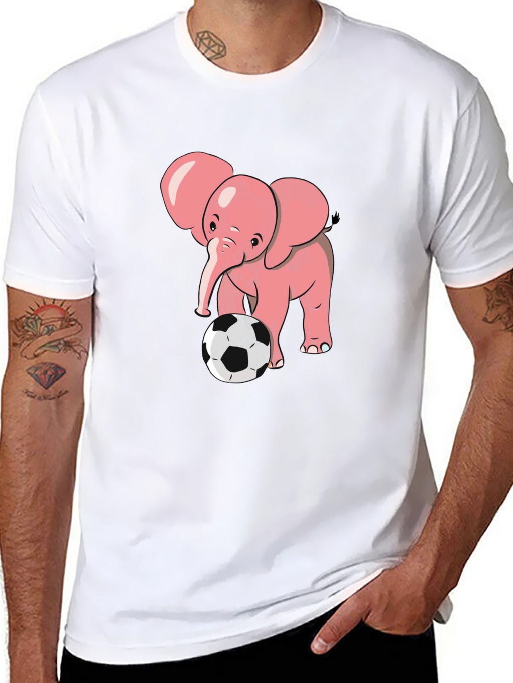 Cute Elephant Soccer T-Shirt - Black