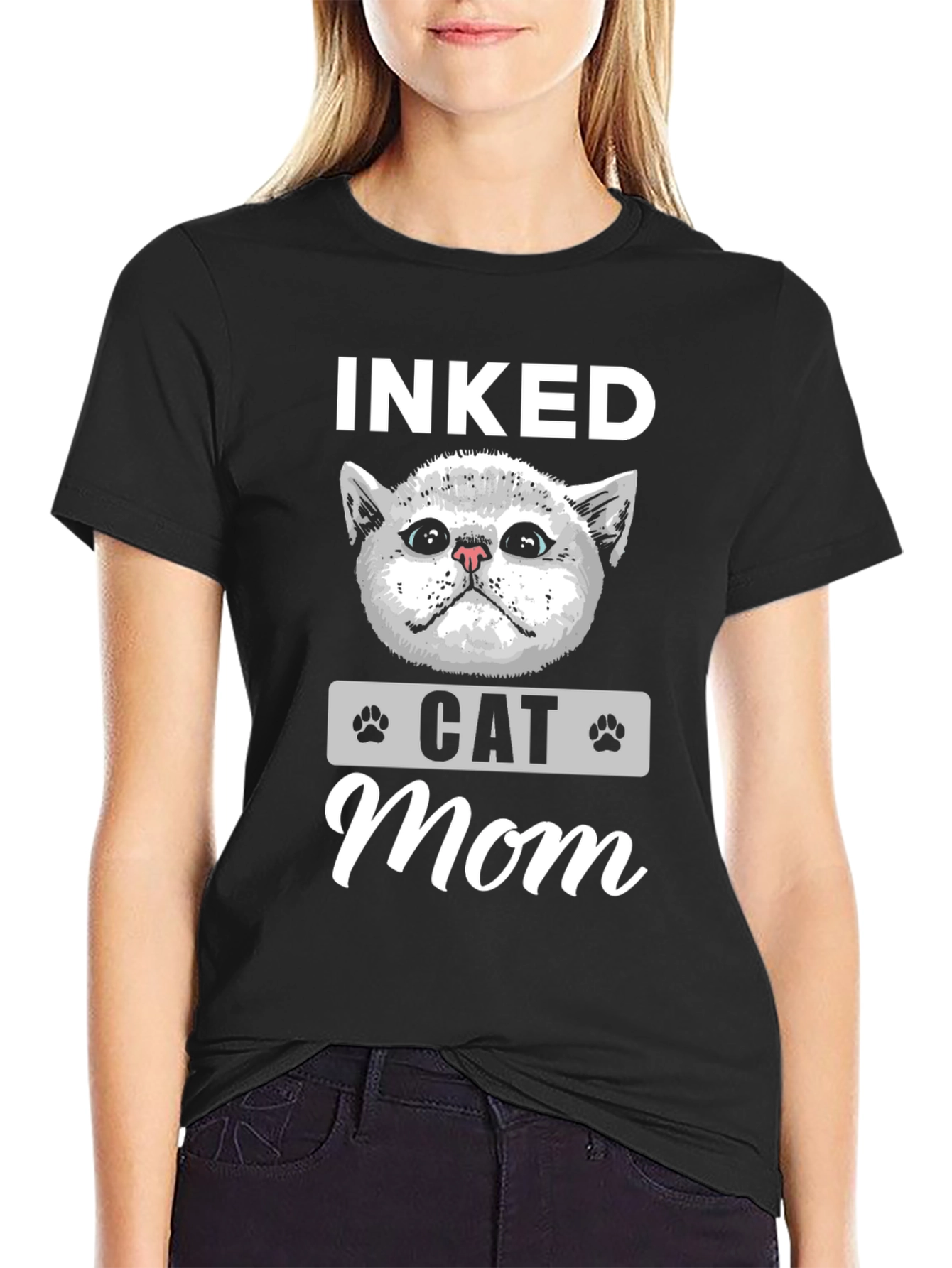 Inked Cat Mom T-Shirt - Cute Graphic Tee