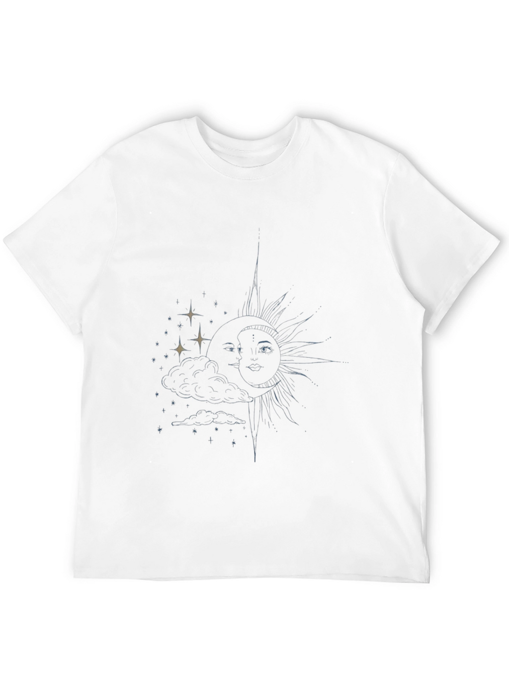 Celestial Sun & Moon Graphic Tee - Black