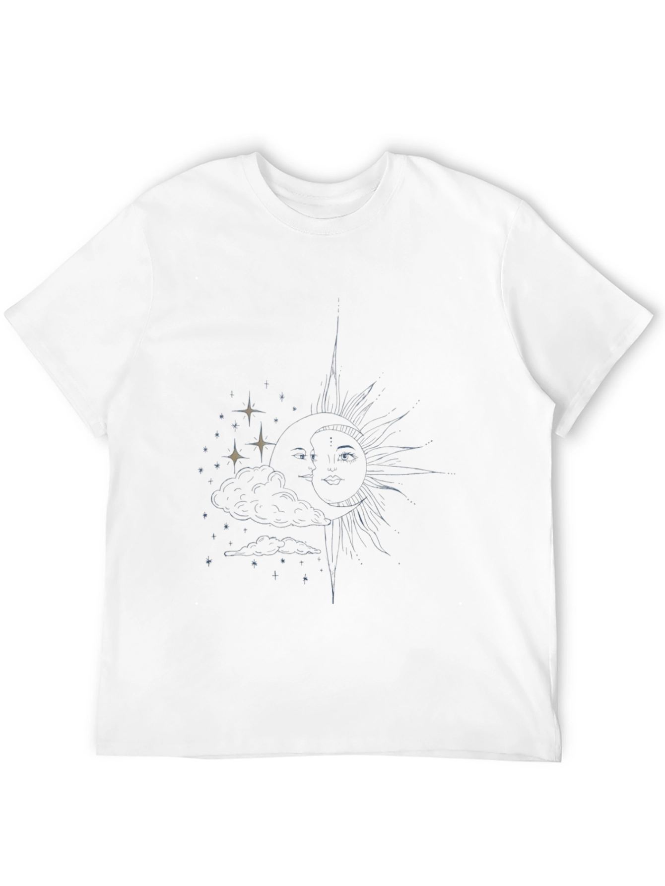 Celestial Sun & Moon Graphic Tee - Black