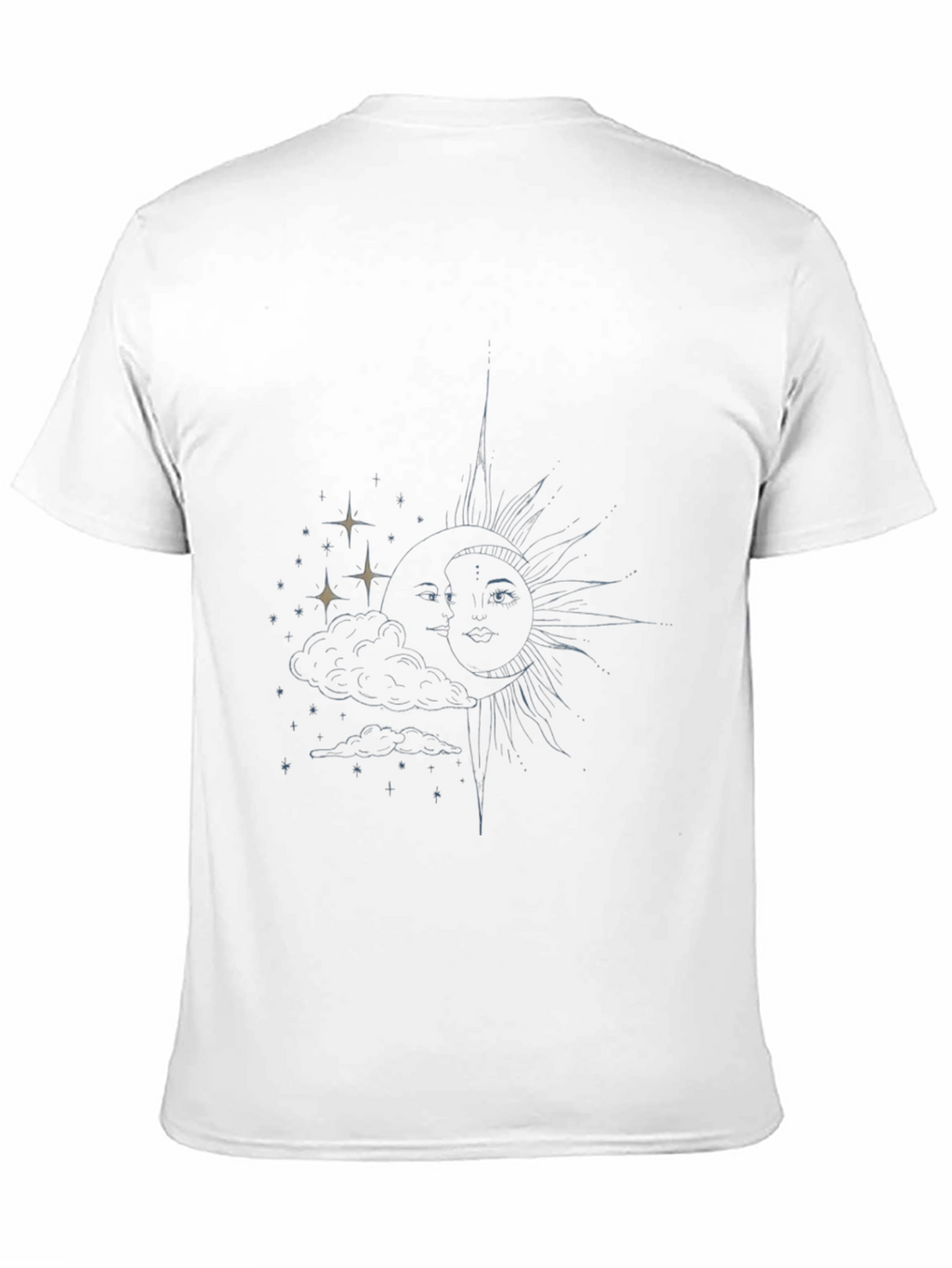 Celestial Sun & Moon Graphic Tee - Black