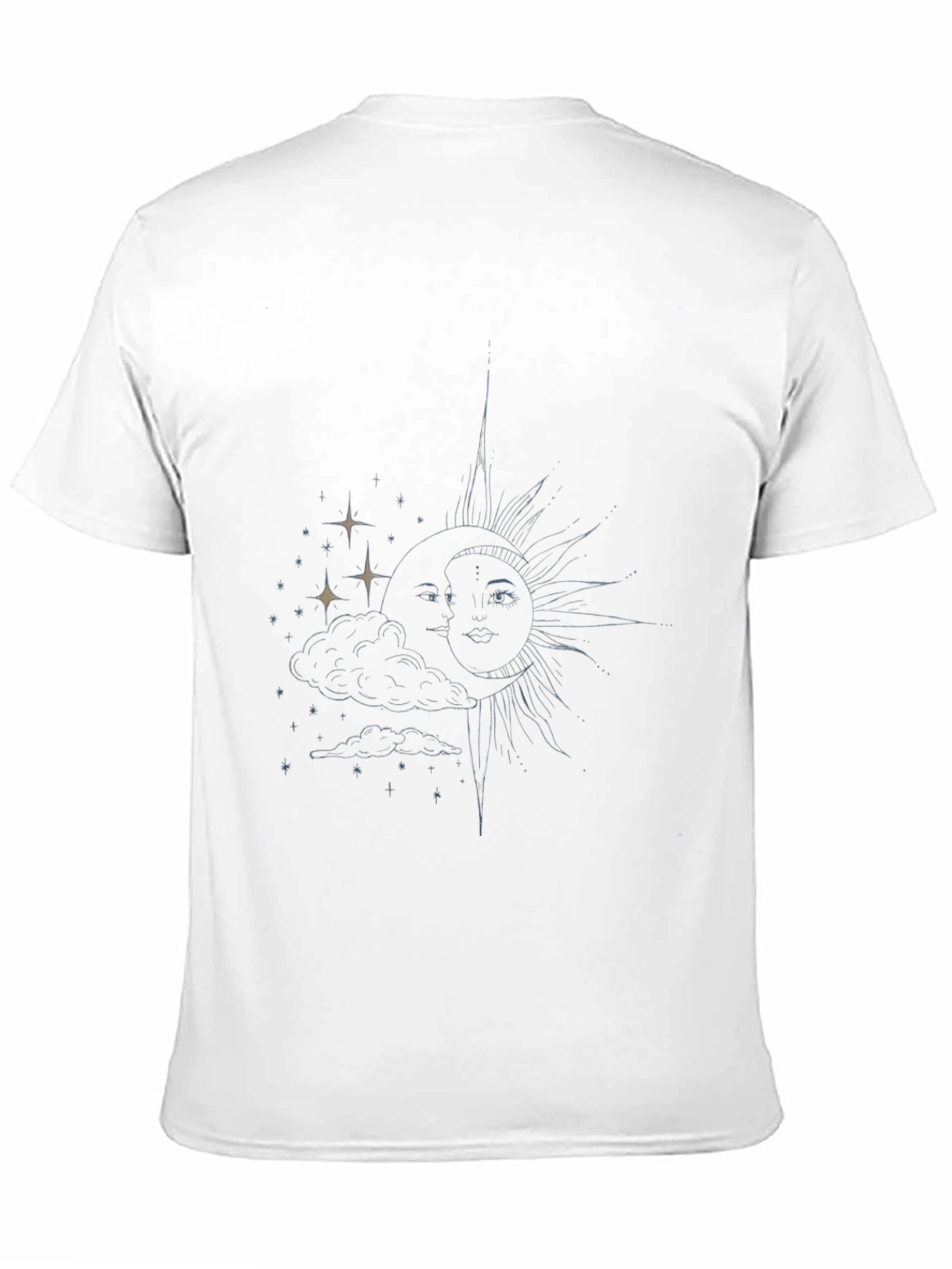Celestial Sun & Moon Graphic Tee - Black