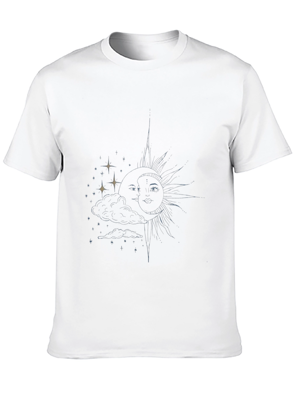 Celestial Sun & Moon Graphic Tee - Black