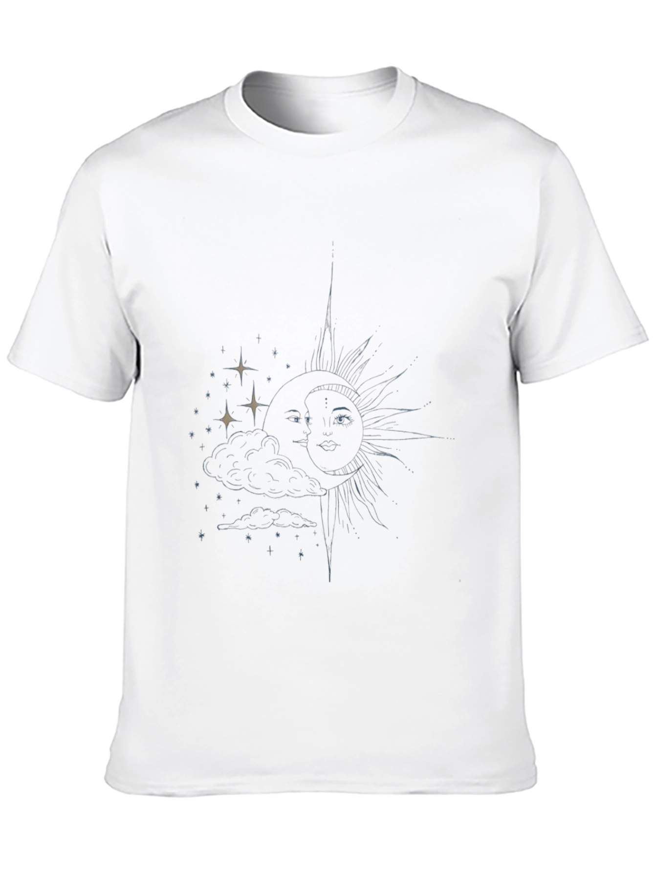 Celestial Sun & Moon Graphic Tee - Black