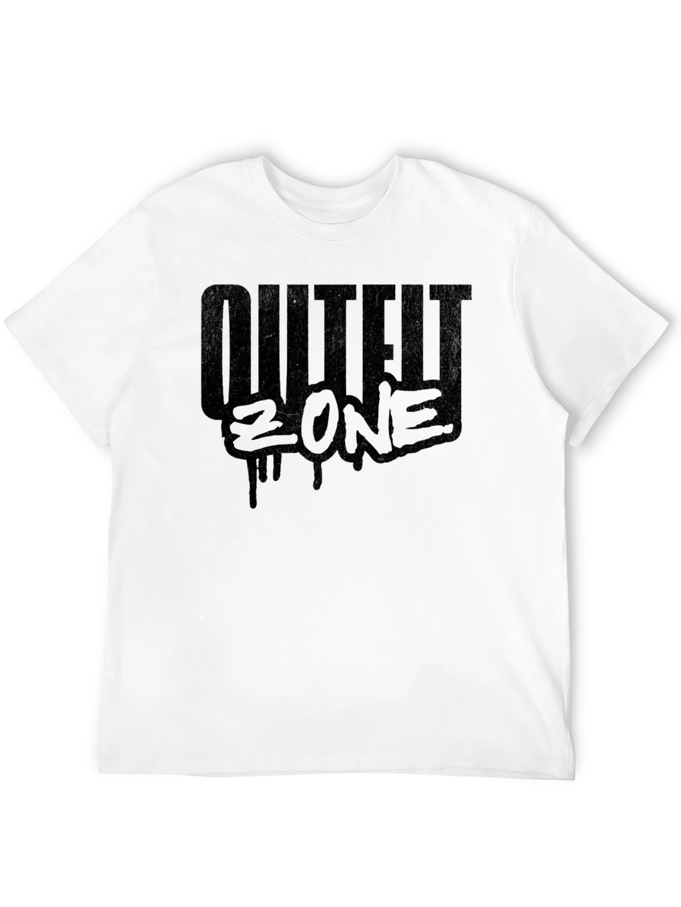 OUTLIER ZONE Black Graphic Print Mens T-Shirt
