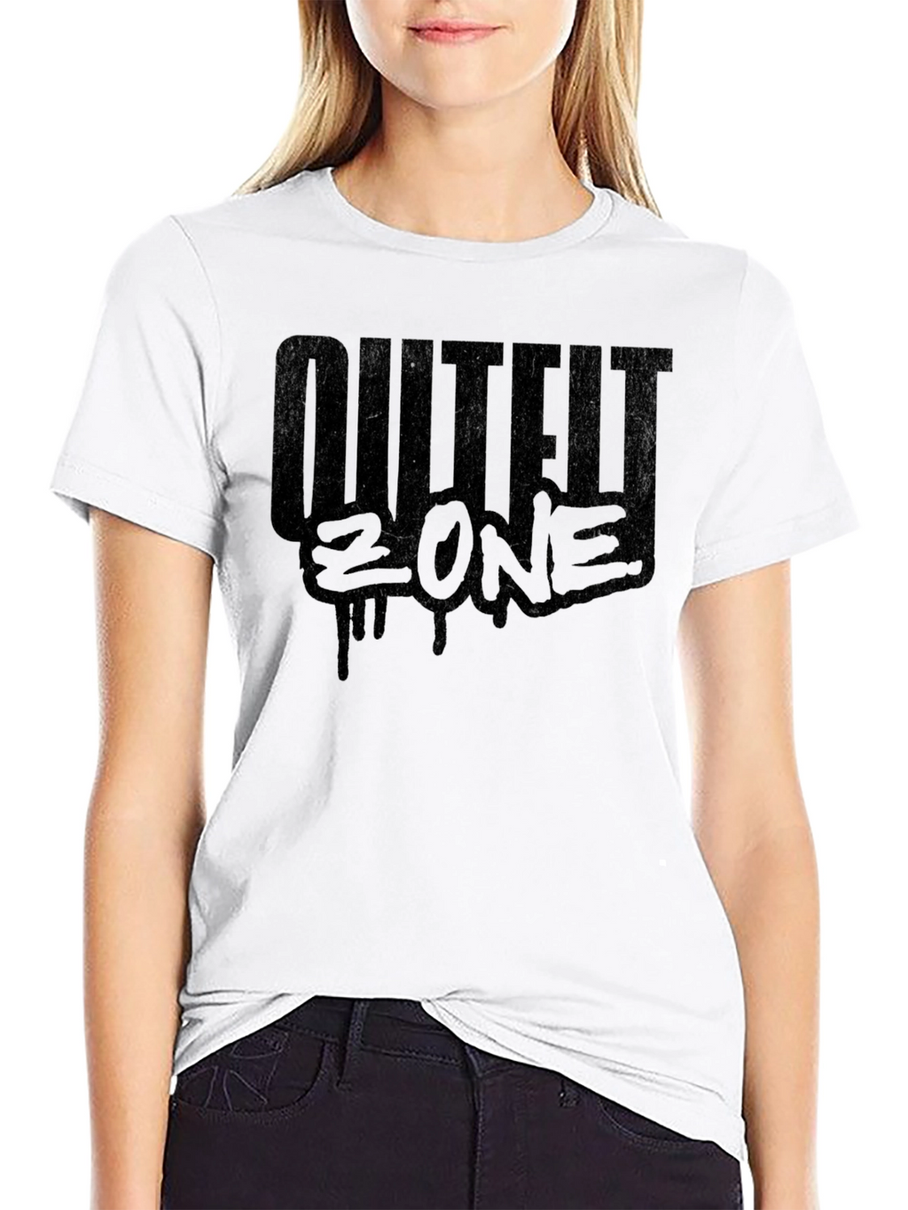 OUTLIER ZONE Black Graphic Print Mens T-Shirt