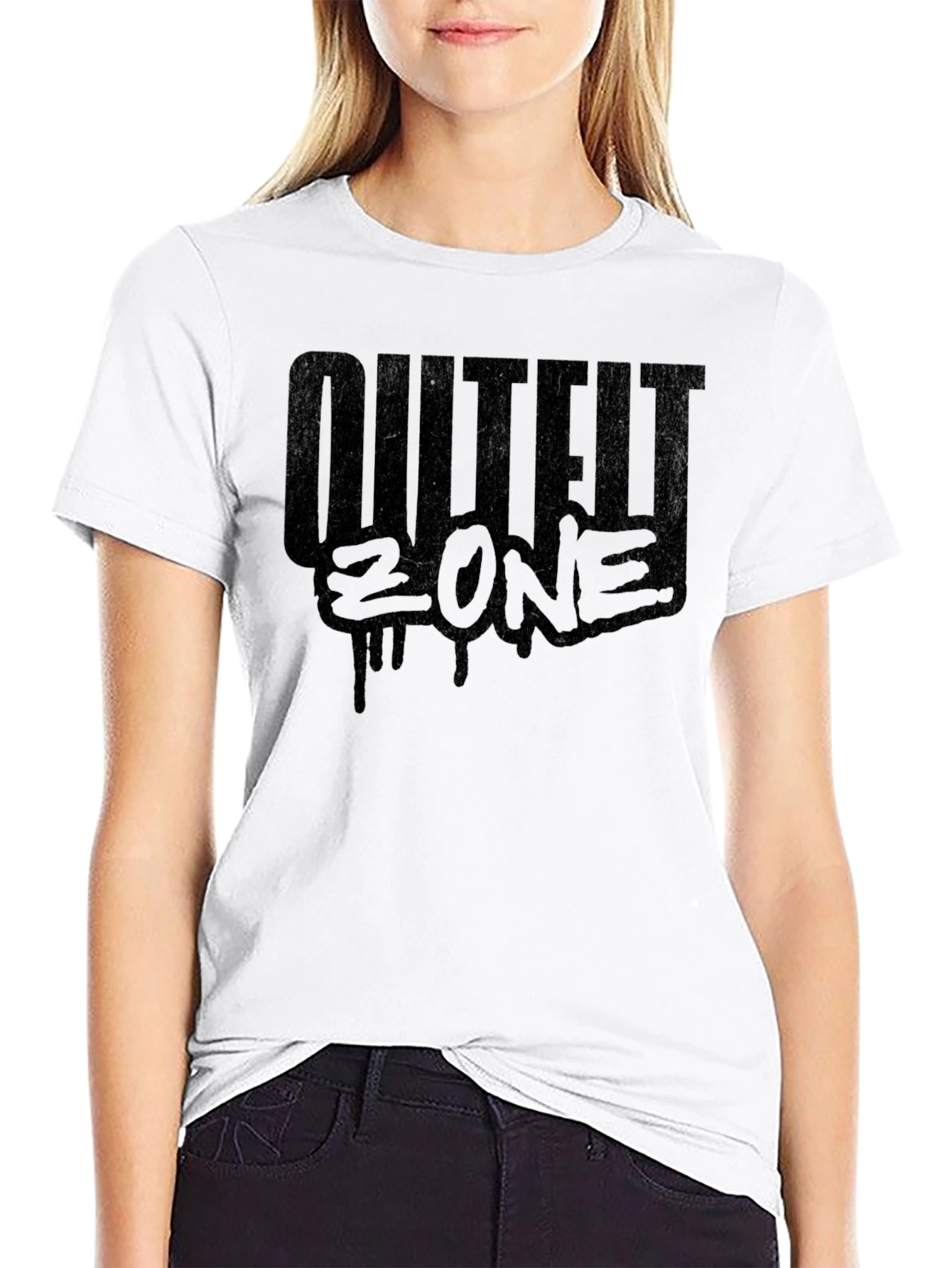 OUTLIER ZONE Black Graphic Print Mens T-Shirt