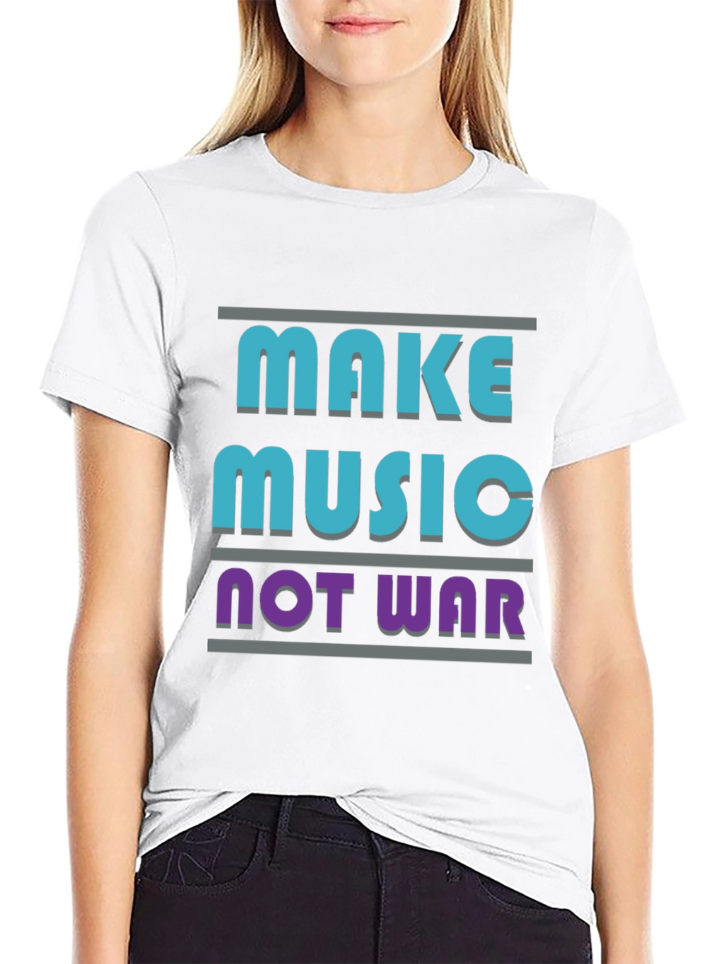 Make Music Not War Black T-Shirt