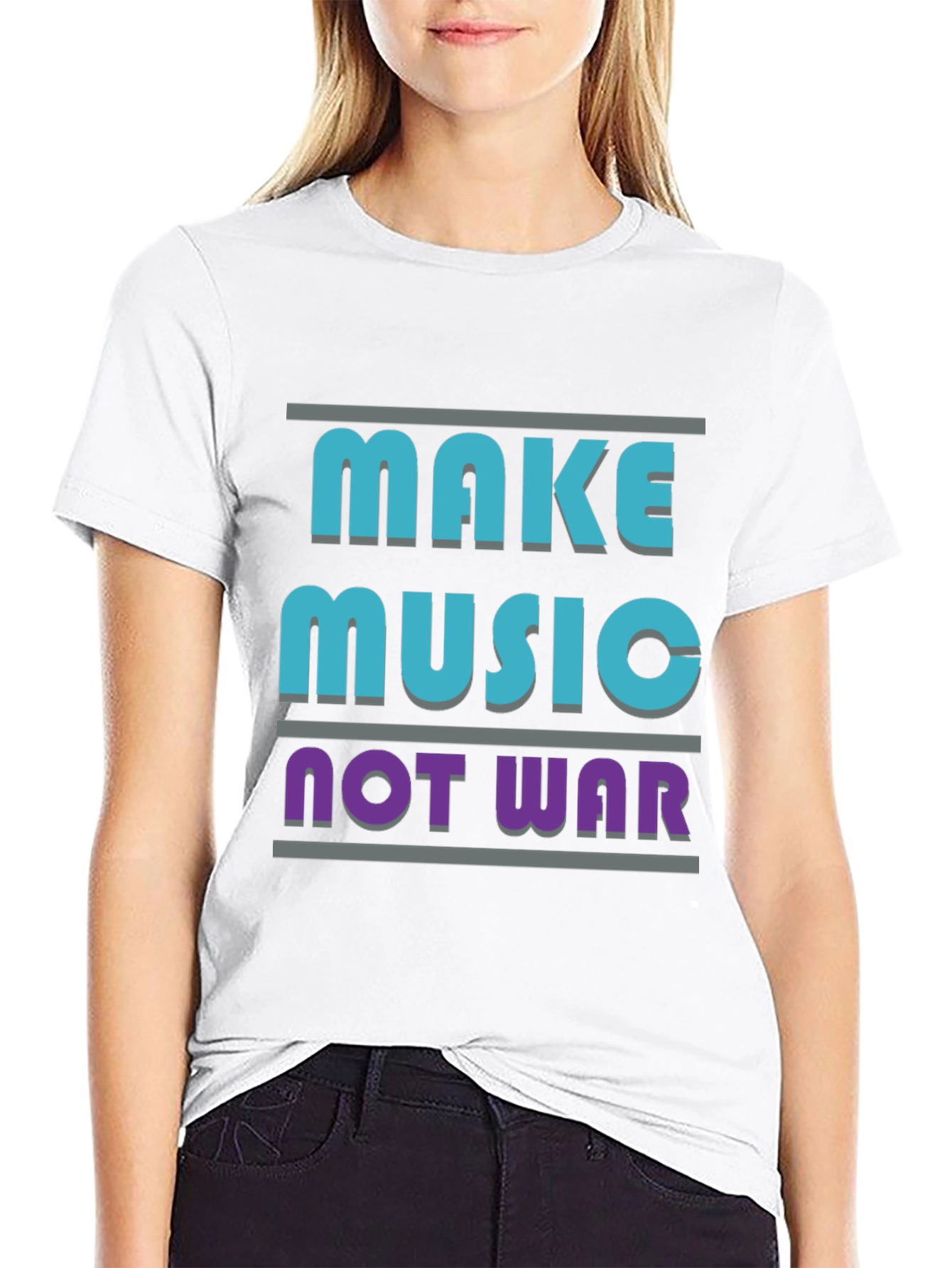 Make Music Not War Black T-Shirt