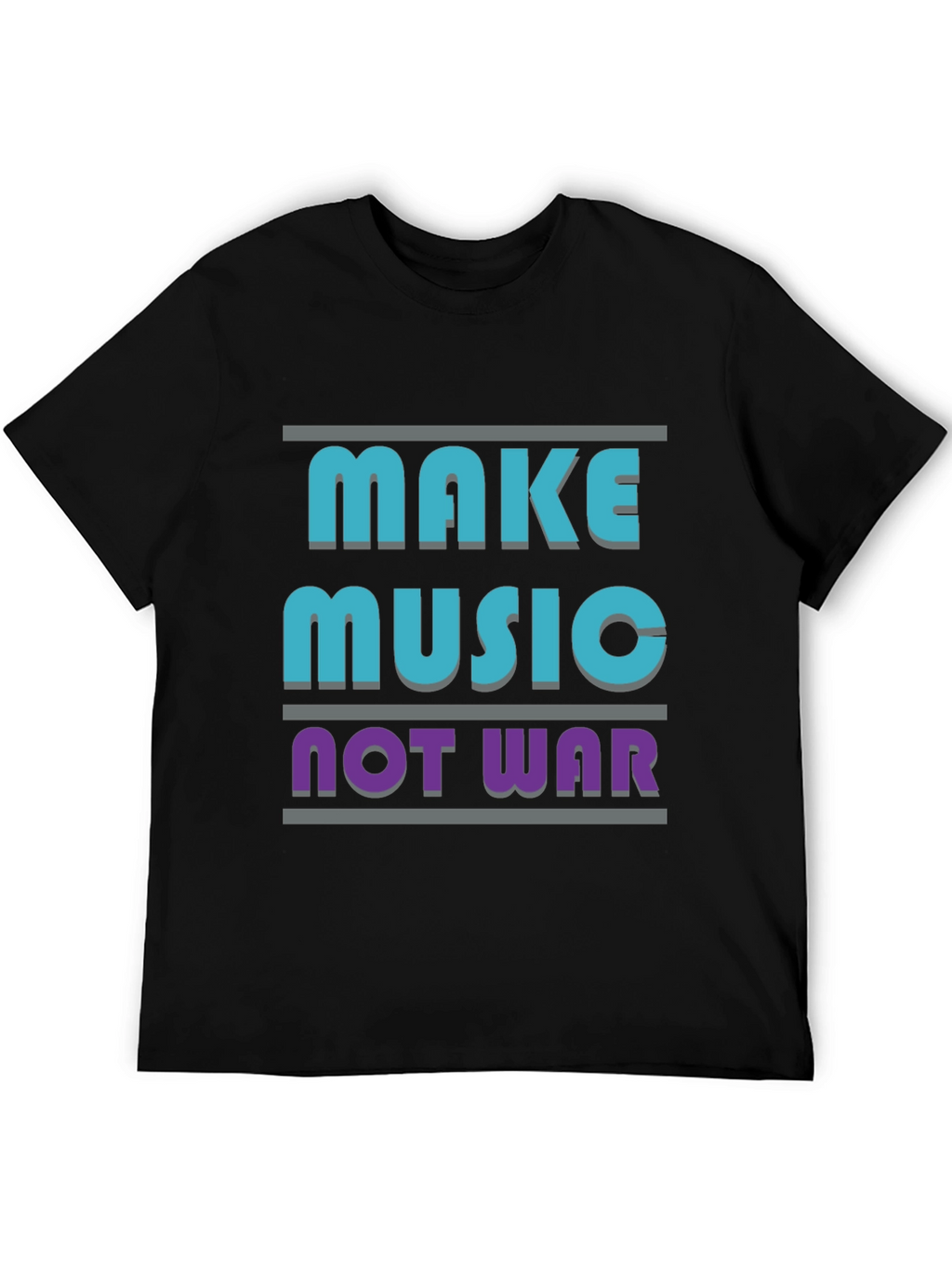 Make Music Not War Black T-Shirt