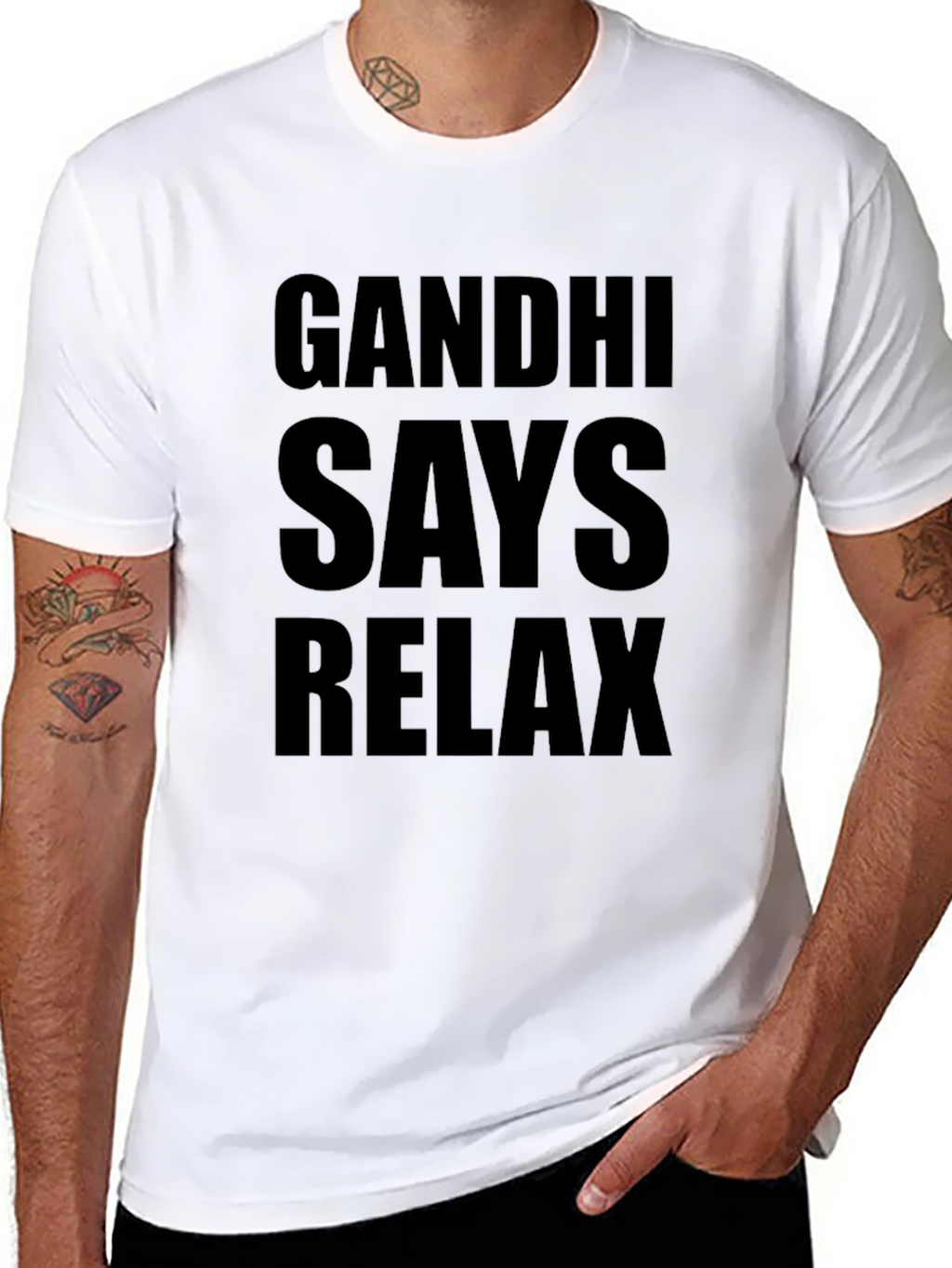 Gandhi Says Relax T-Shirt - Funny Slogan Tee