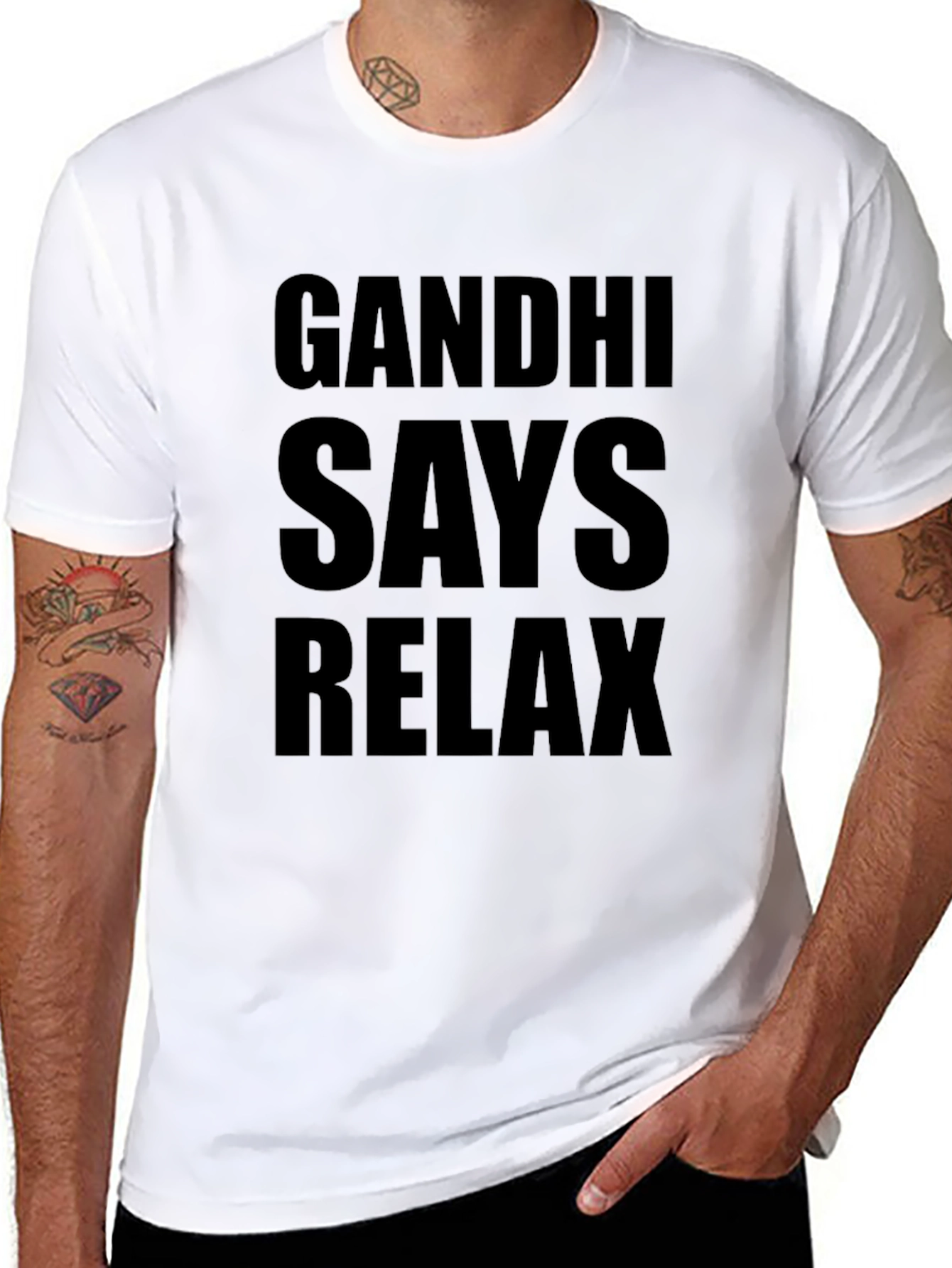 Gandhi Says Relax T-Shirt - Funny Slogan Tee