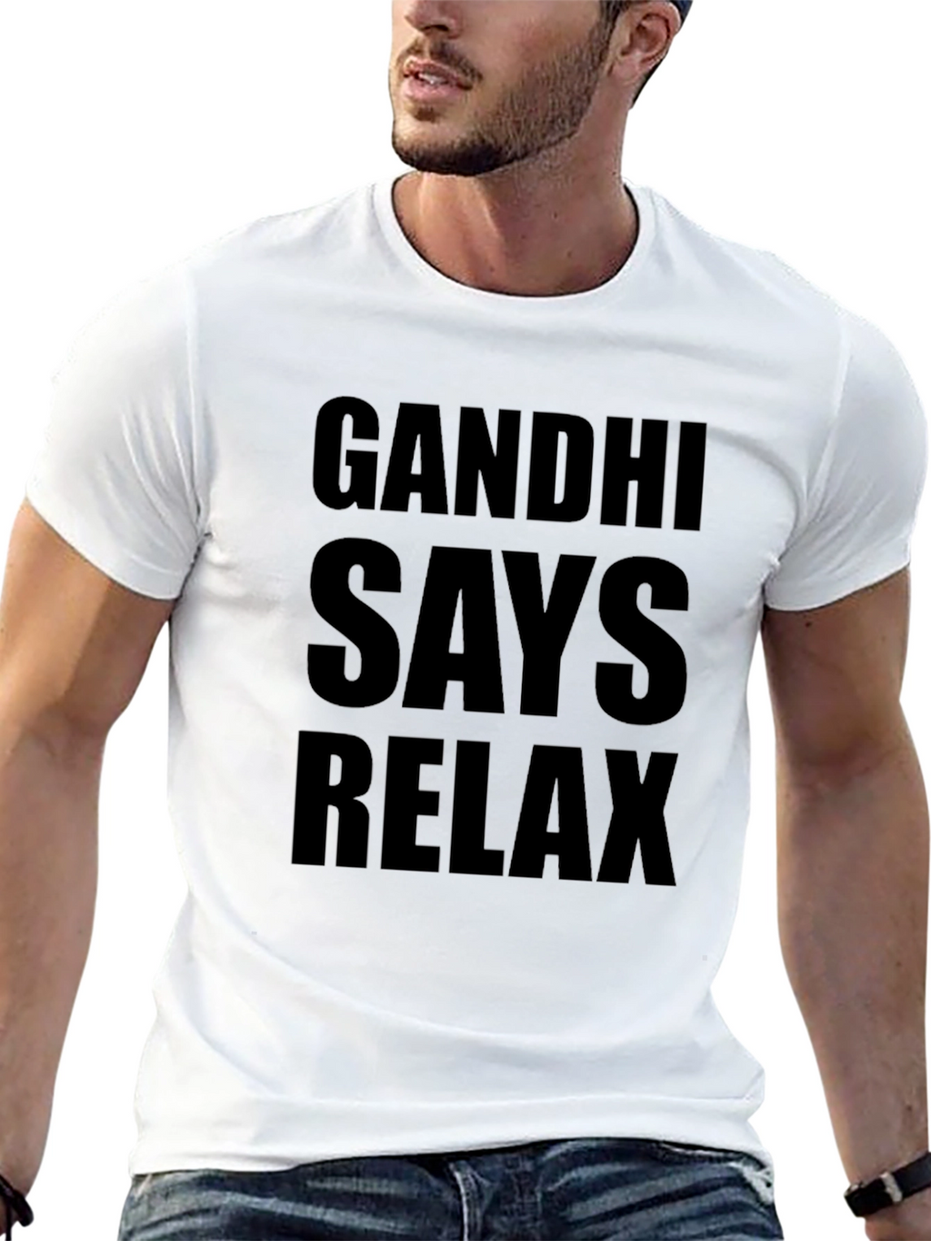 Gandhi Says Relax T-Shirt - Funny Slogan Tee