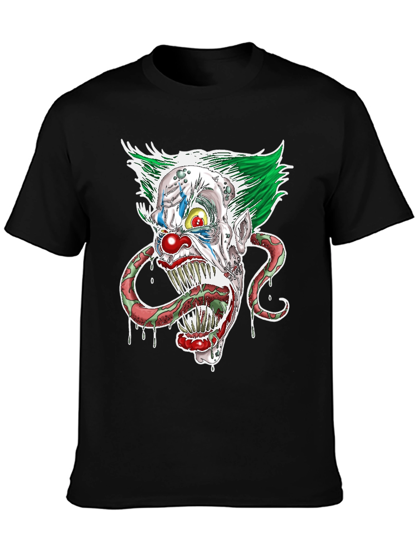 Creepy Clown Head Graphic Tee - Horror Clown Shirt
