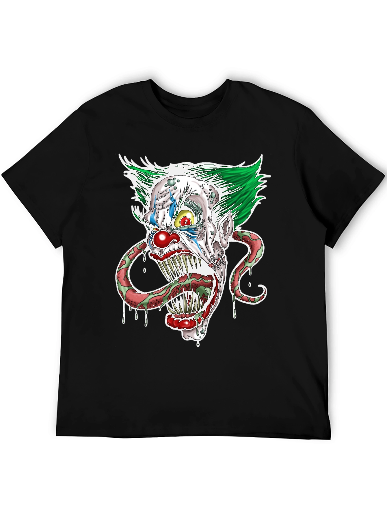 Creepy Clown Head Graphic Tee - Horror Clown Shirt