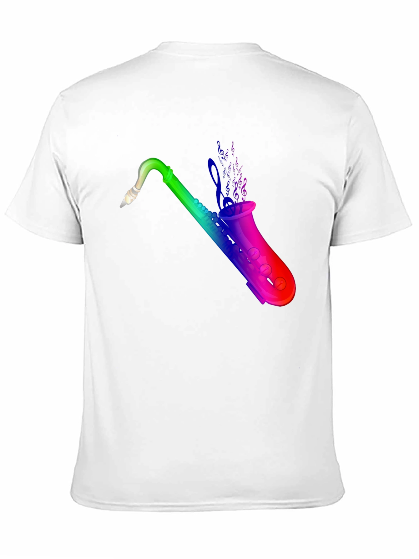 Rainbow Saxophone Graphic Black T-Shirt