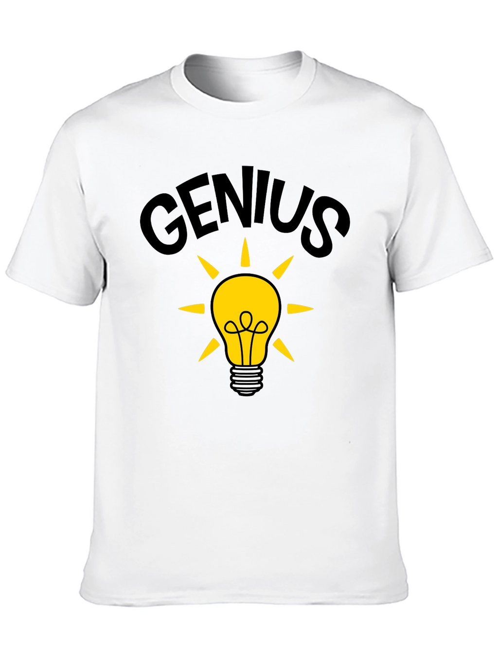 Genius Idea Light Bulb T-Shirt - Black Cotton Tee