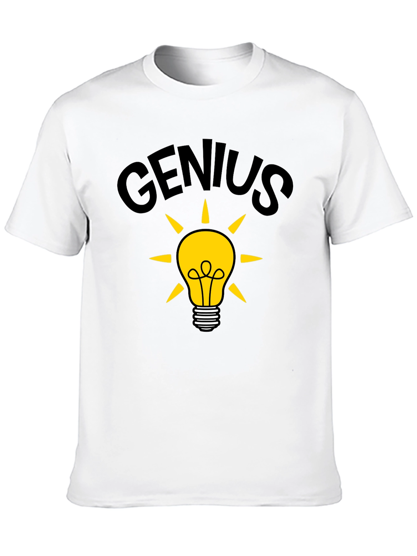 Genius Idea Light Bulb T-Shirt - Black Cotton Tee