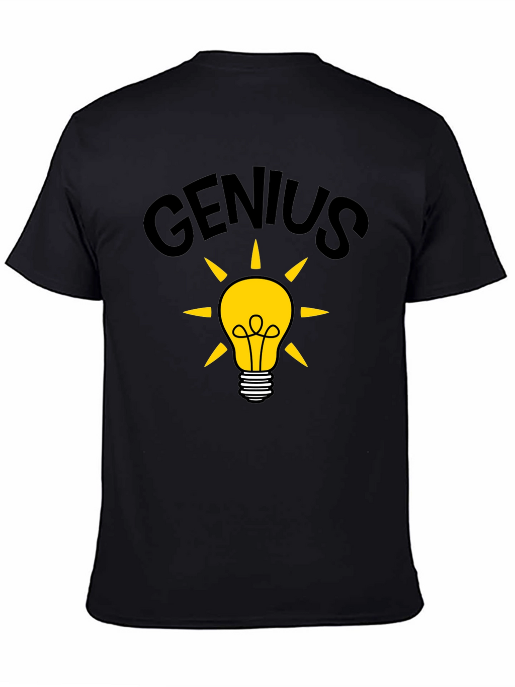 Genius Idea Light Bulb T-Shirt - Black Cotton Tee