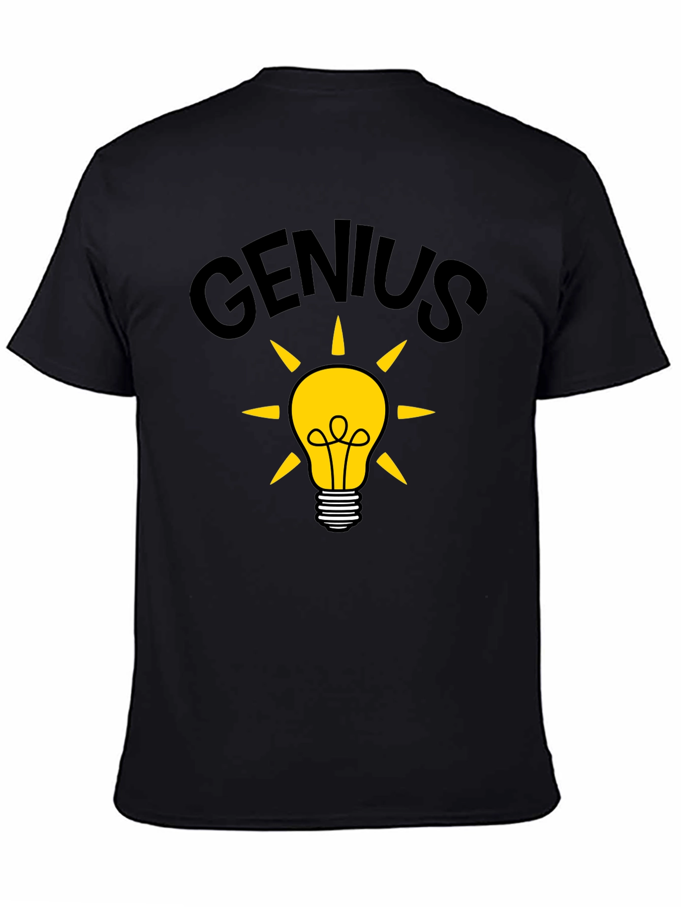 Genius Idea Light Bulb T-Shirt - Black Cotton Tee