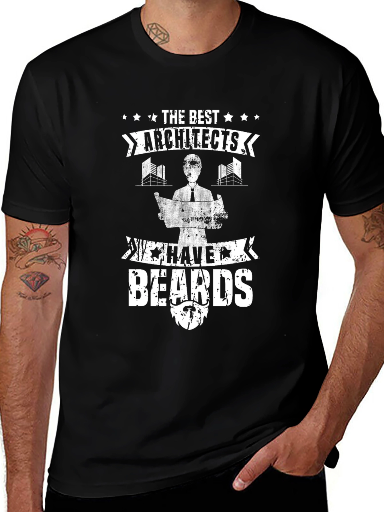 Architects with Beards Graphic T-Shirt - Black