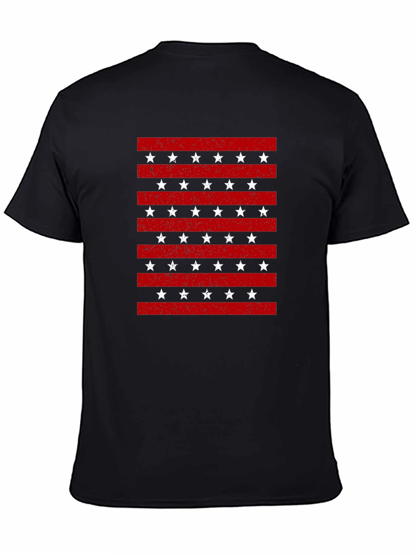 Patriotic Stripes & Stars Graphic T-Shirt