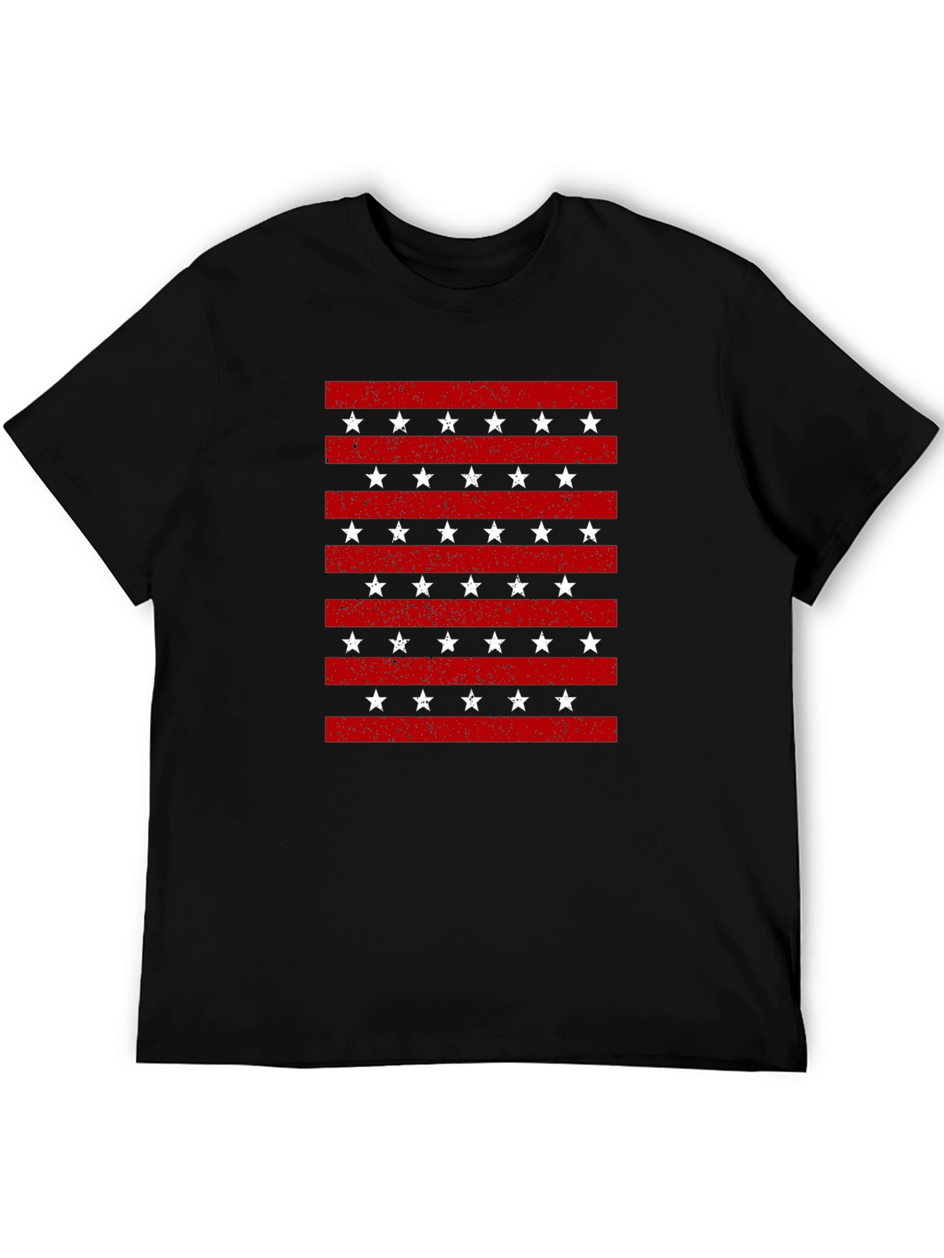 Patriotic Stripes & Stars Graphic T-Shirt
