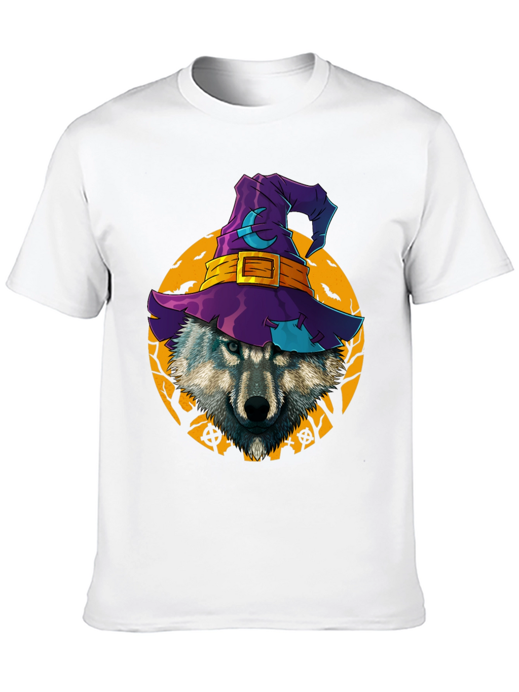 Halloween Wolf Witch Hat T-Shirt
