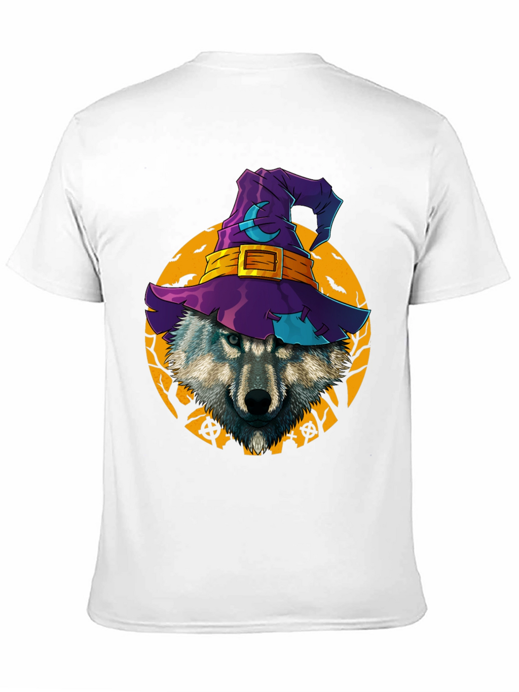 Halloween Wolf Witch Hat T-Shirt