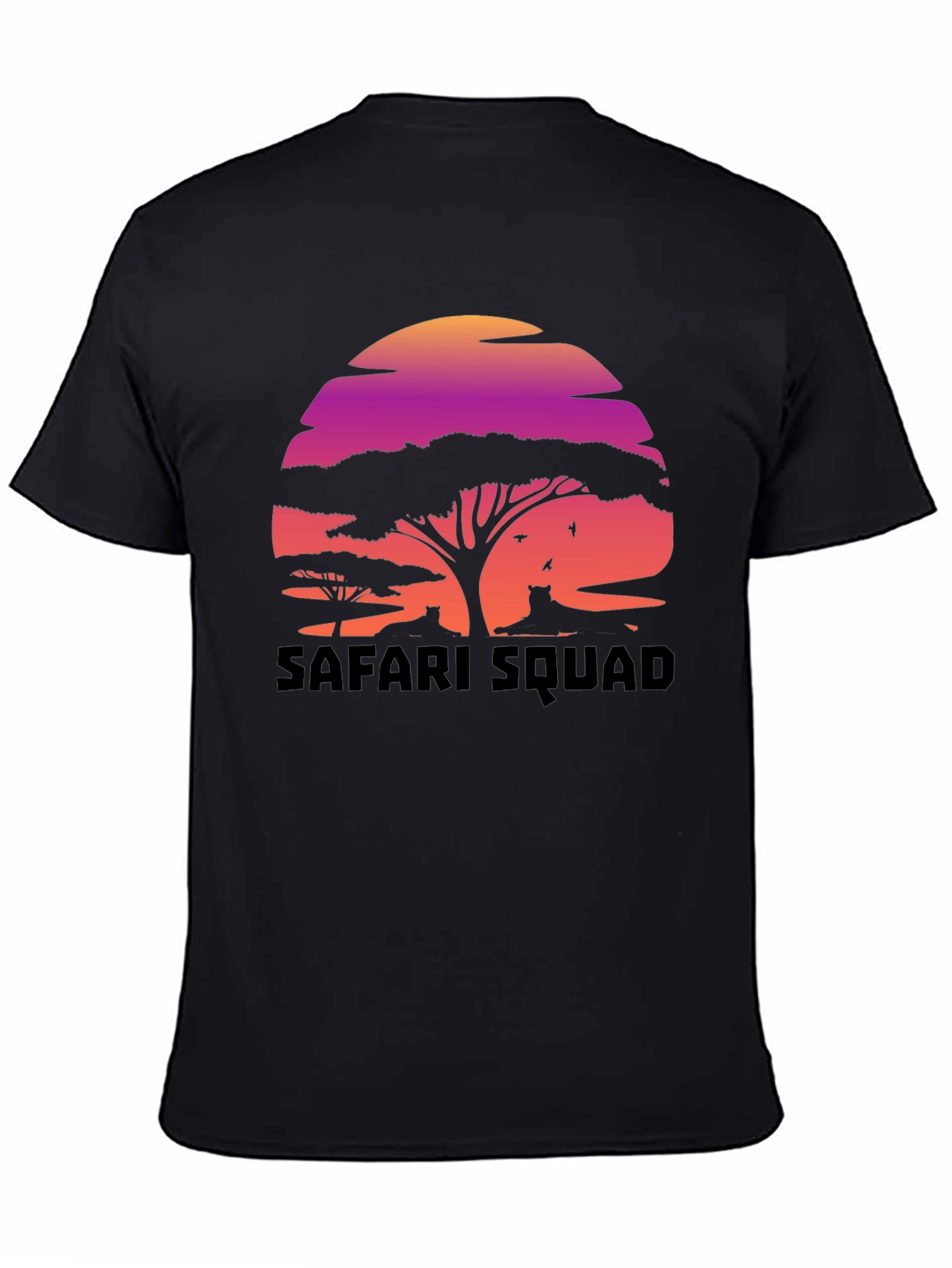 Safari Squad Graphic Tee - Sunset Wildlife Design