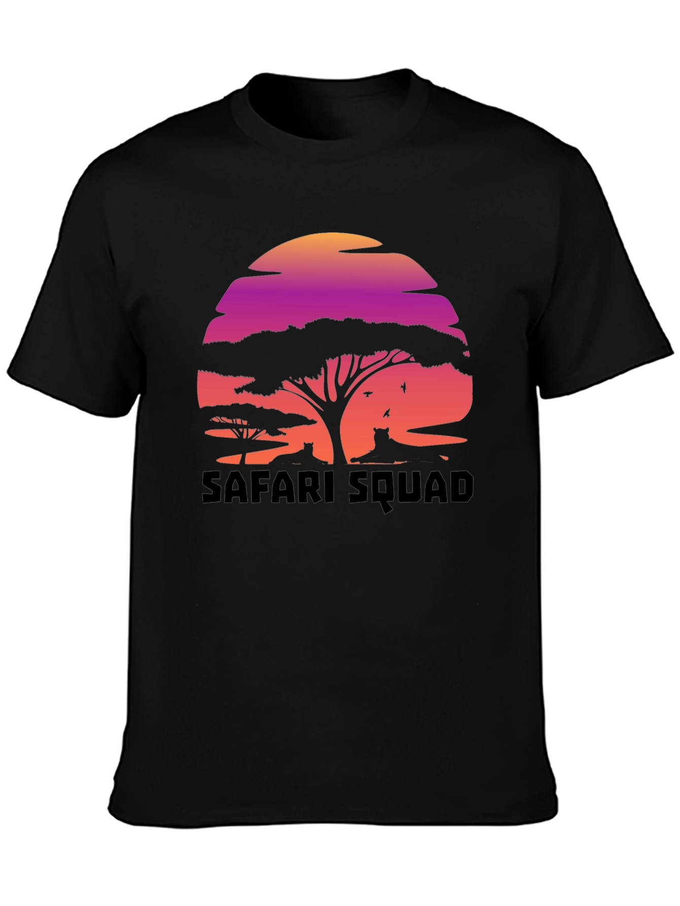 Safari Squad Graphic Tee - Sunset Wildlife Design