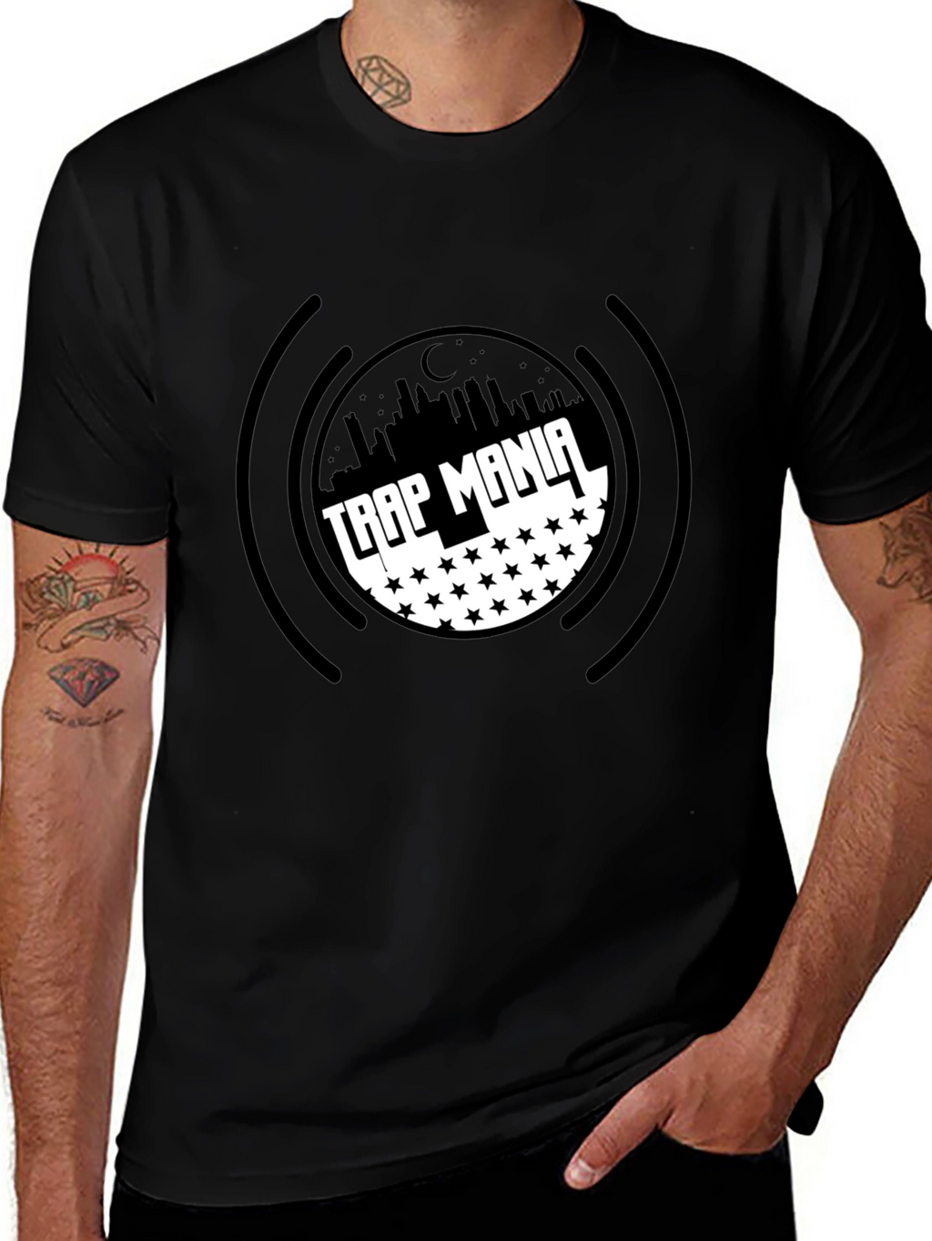 Trap Mania Black Graphic T-Shirt