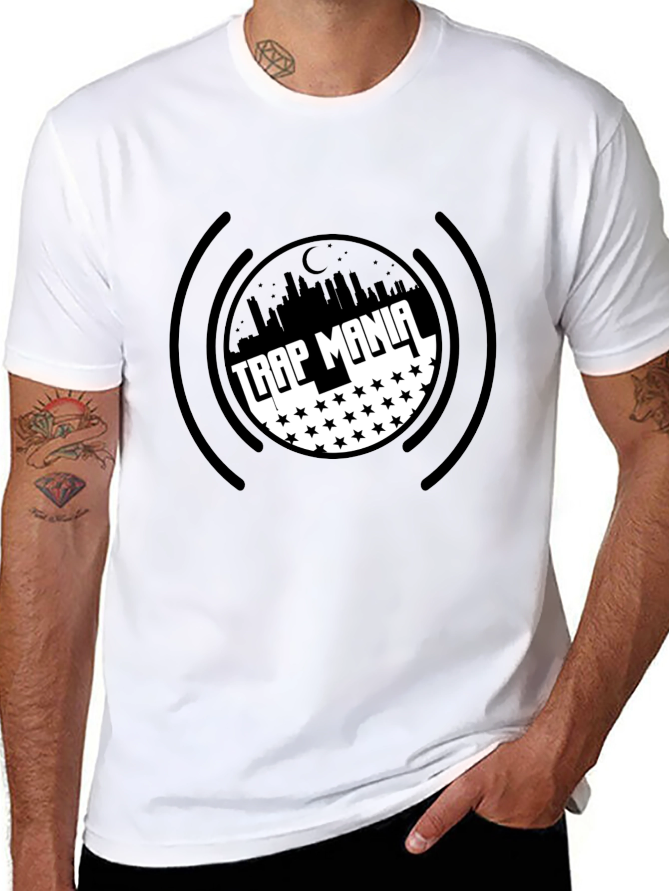 Trap Mania Black Graphic T-Shirt