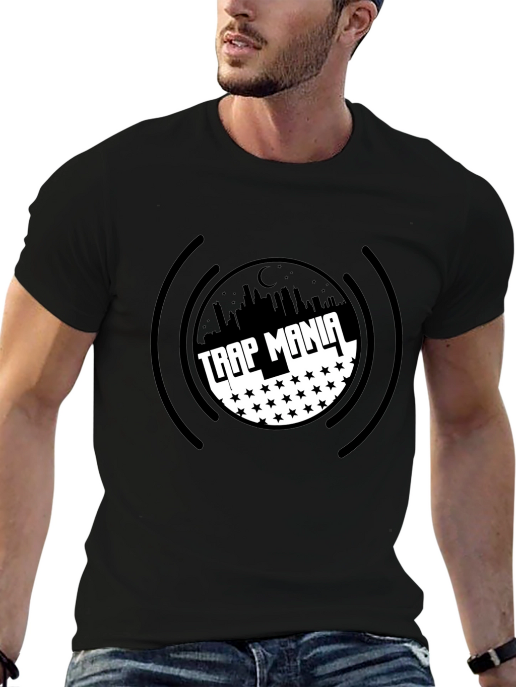 Trap Mania Black Graphic T-Shirt