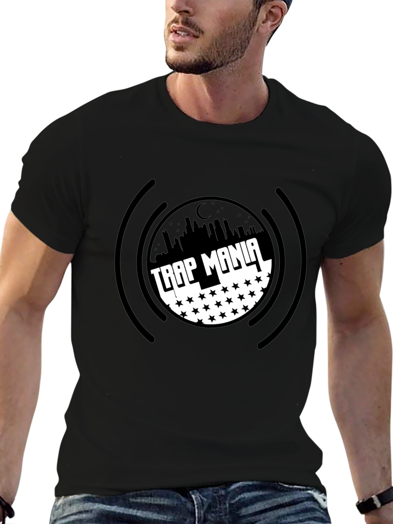 Trap Mania Black Graphic T-Shirt