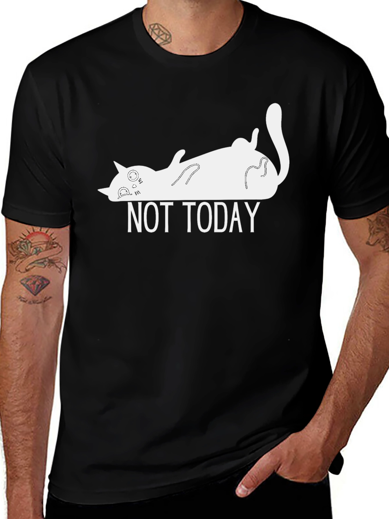 Not Today Cat T-Shirt - Funny Lazy Cat Tee