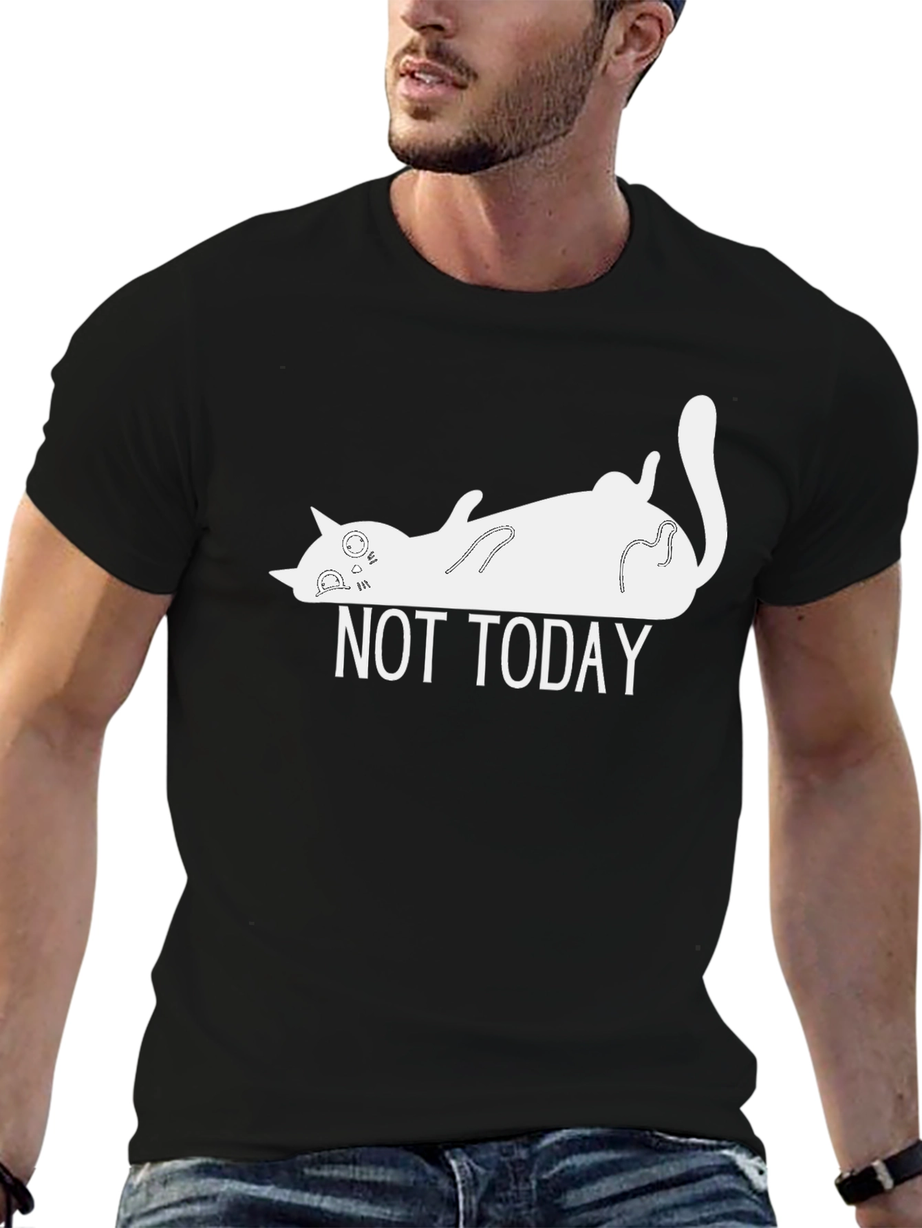 Not Today Cat T-Shirt - Funny Lazy Cat Tee