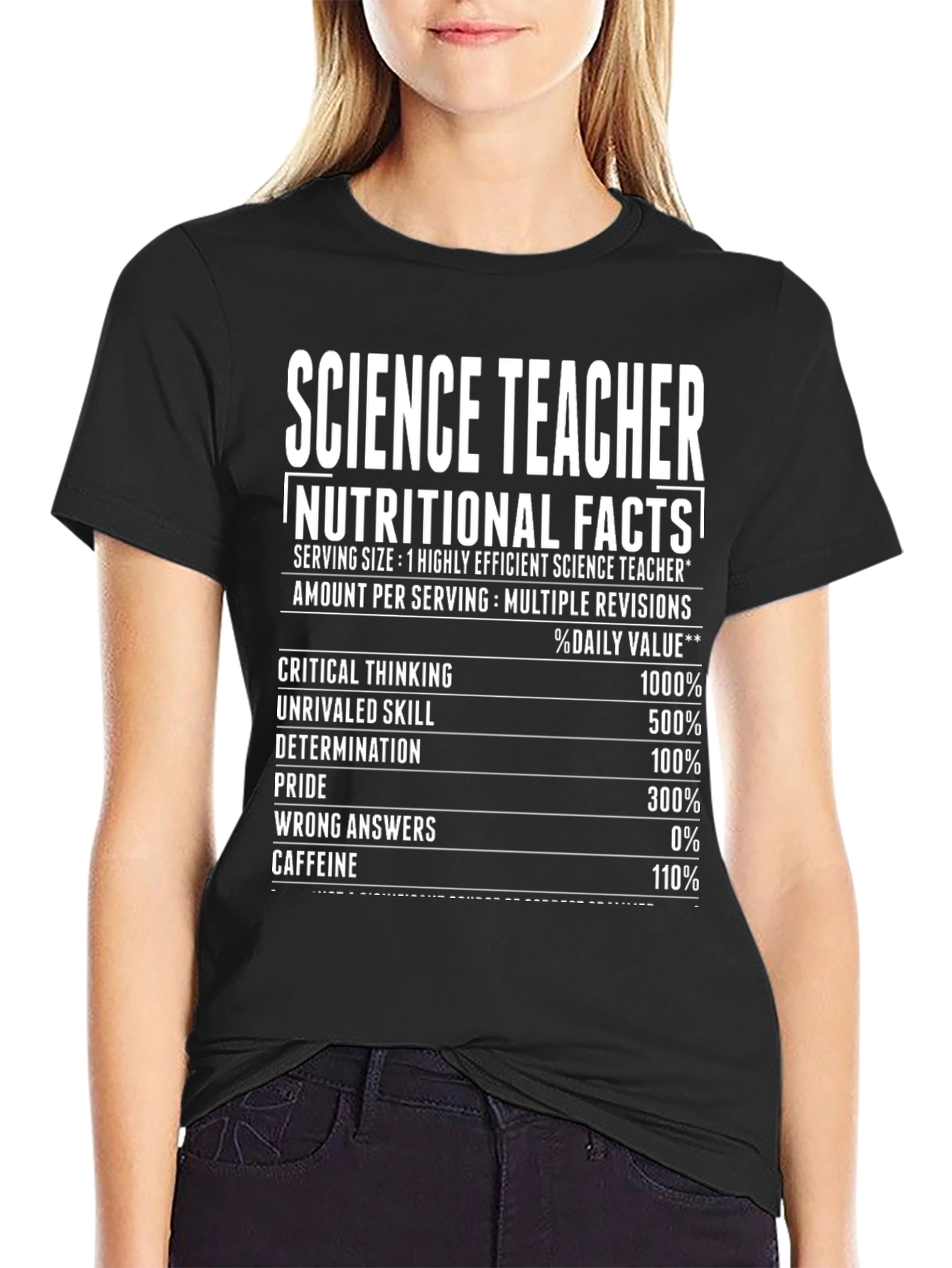 Science Teacher Nutritional Facts T-Shirt Funny Gift