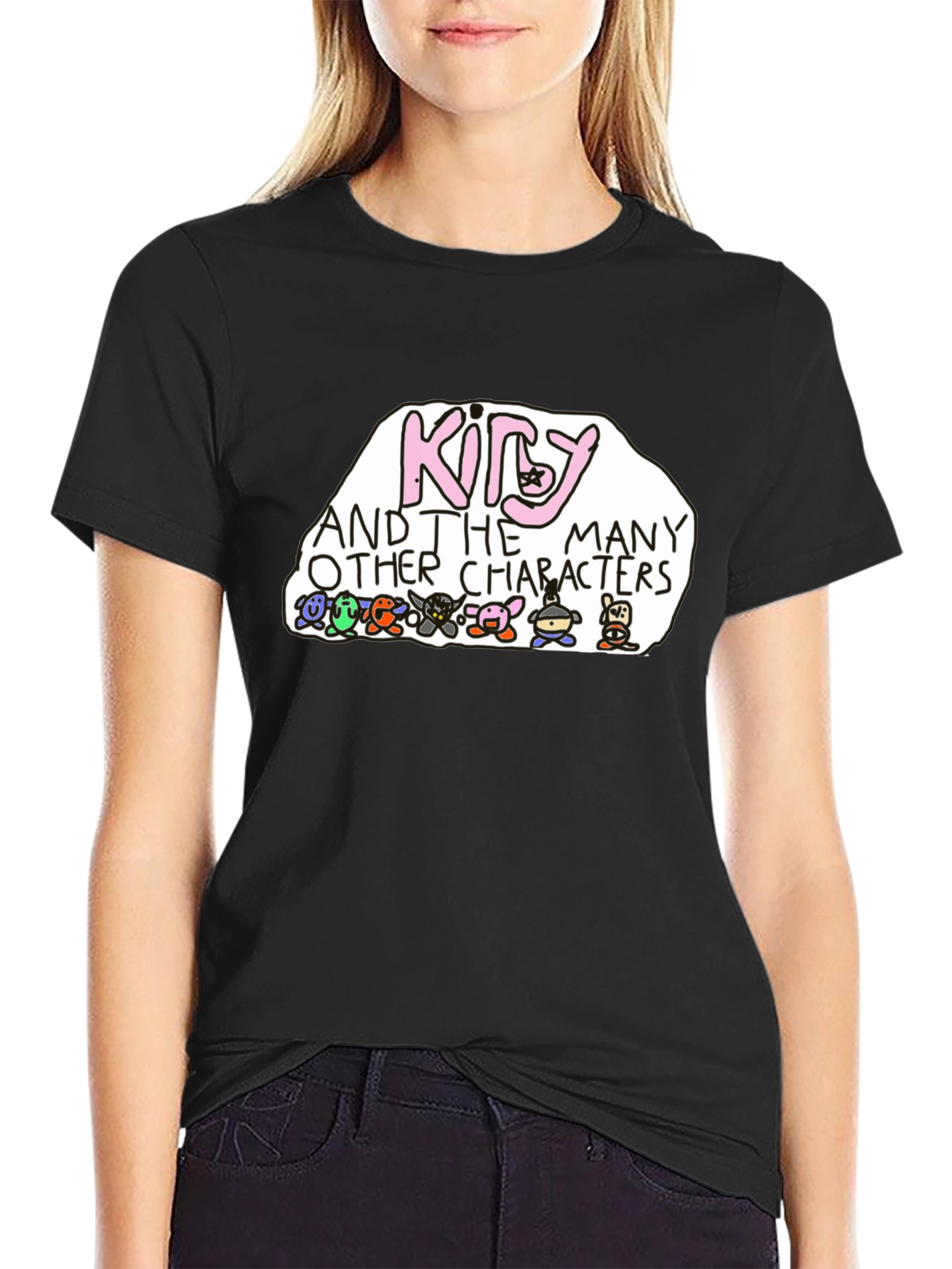 Kirby and the Many Other Characters Black T-Shirt
