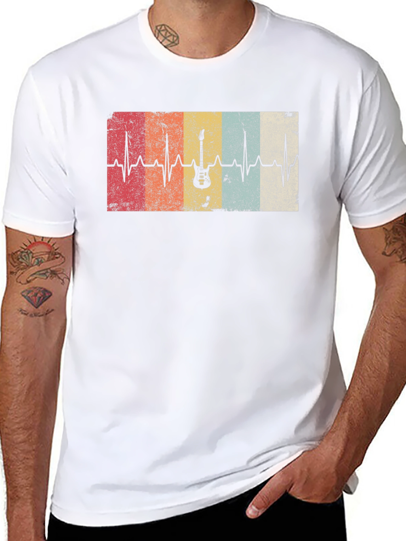 Guitar Heartbeat T-Shirt - Music Lover Tee