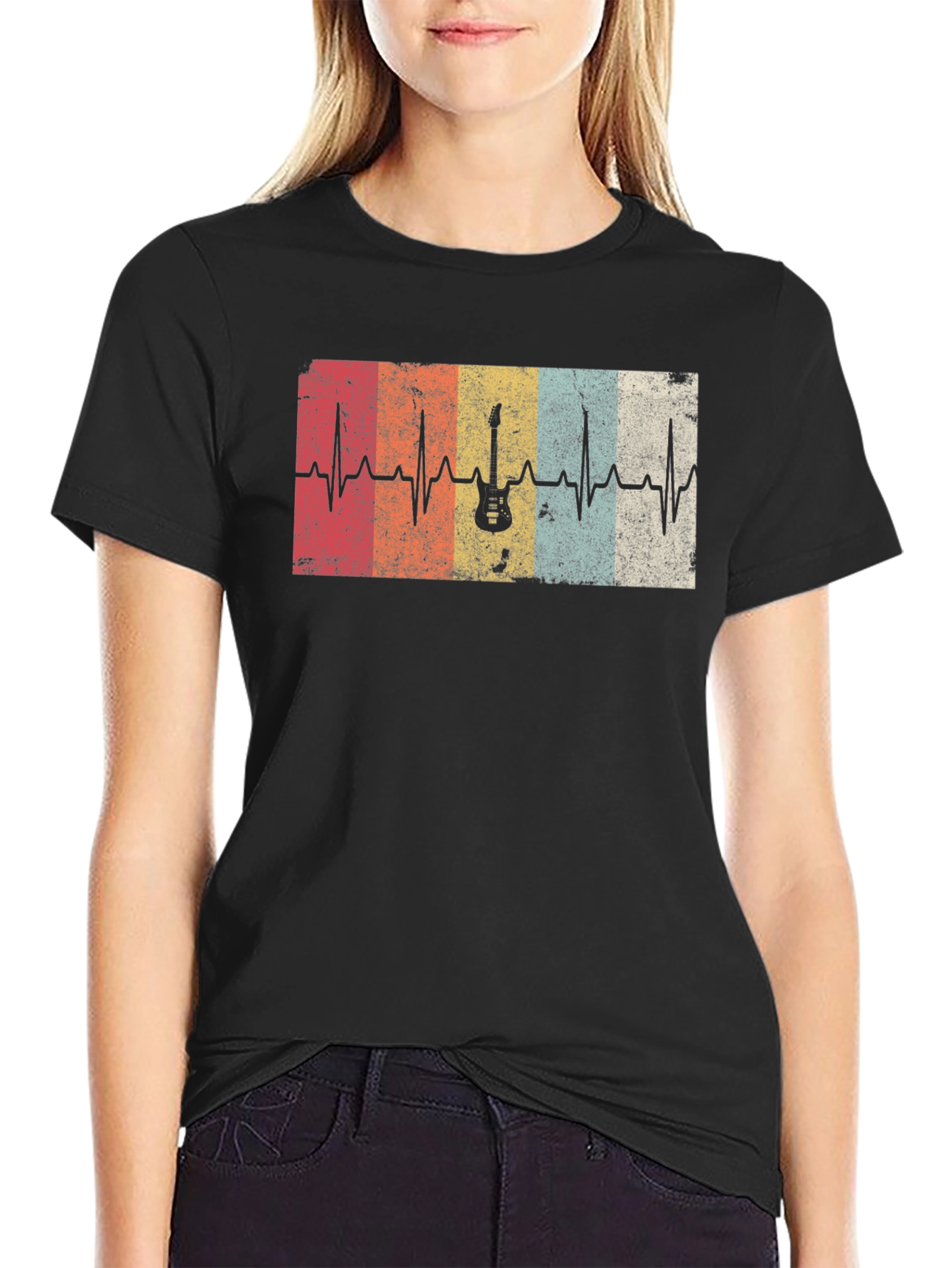 Guitar Heartbeat T-Shirt - Music Lover Tee